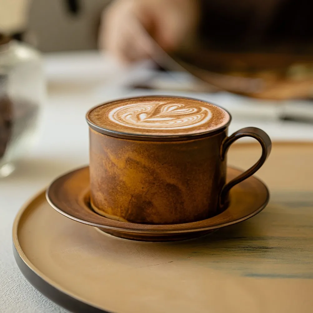 Japanese Pottery - Japanese Retro Coffee Cup and Plate