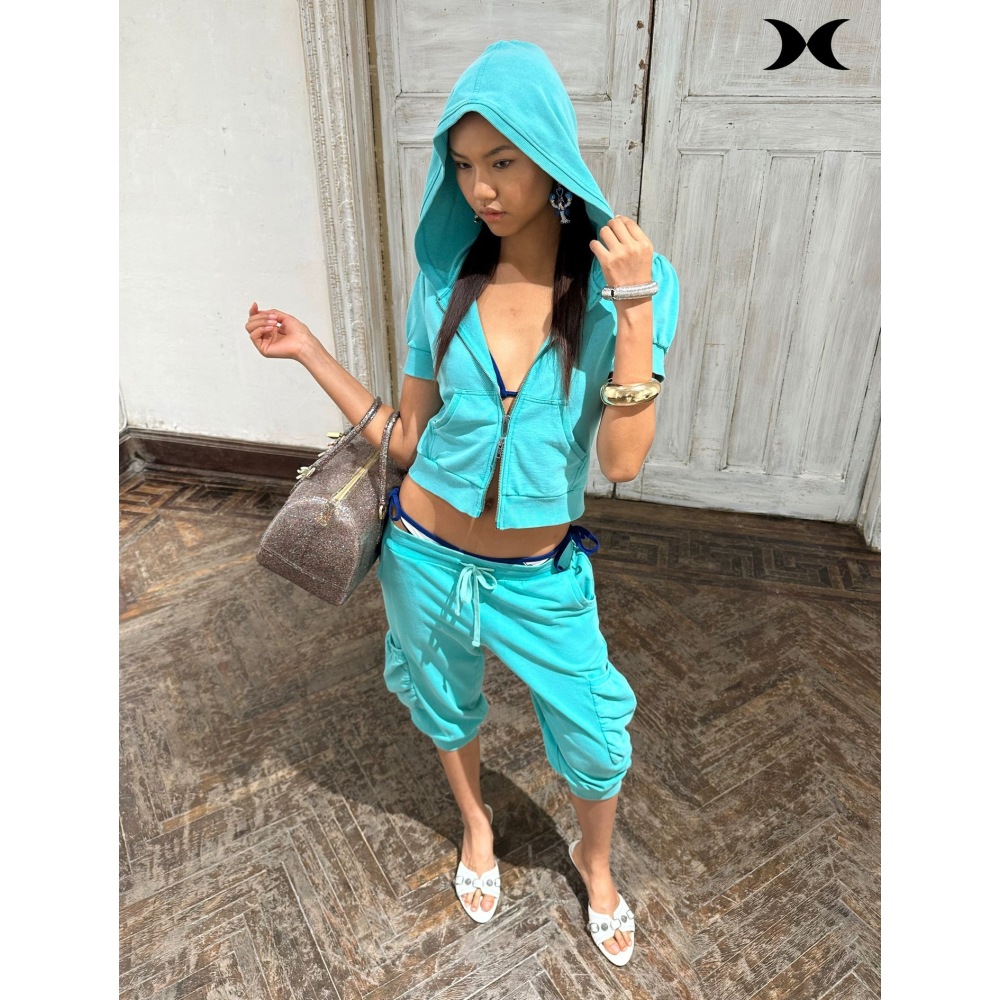 Matcha - Y2K Women Matching Tracksuit 2Pcs Short