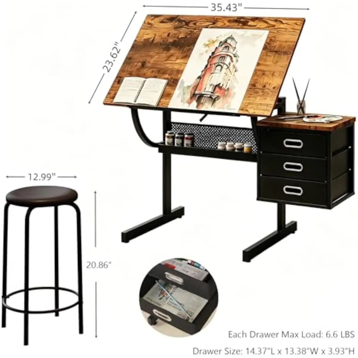 Drafting Desk with Adjustable  - огляд і ціна Matcha
