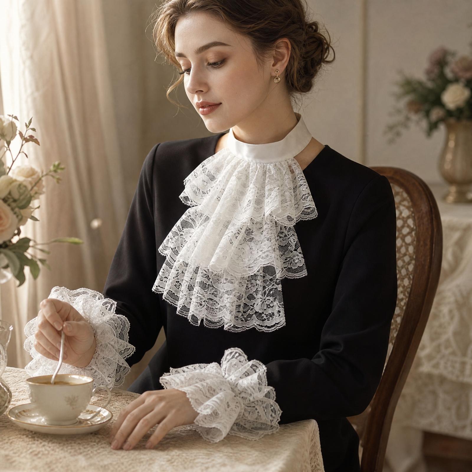 Women Vintage Lace Collar Glov - огляд і ціна Matcha