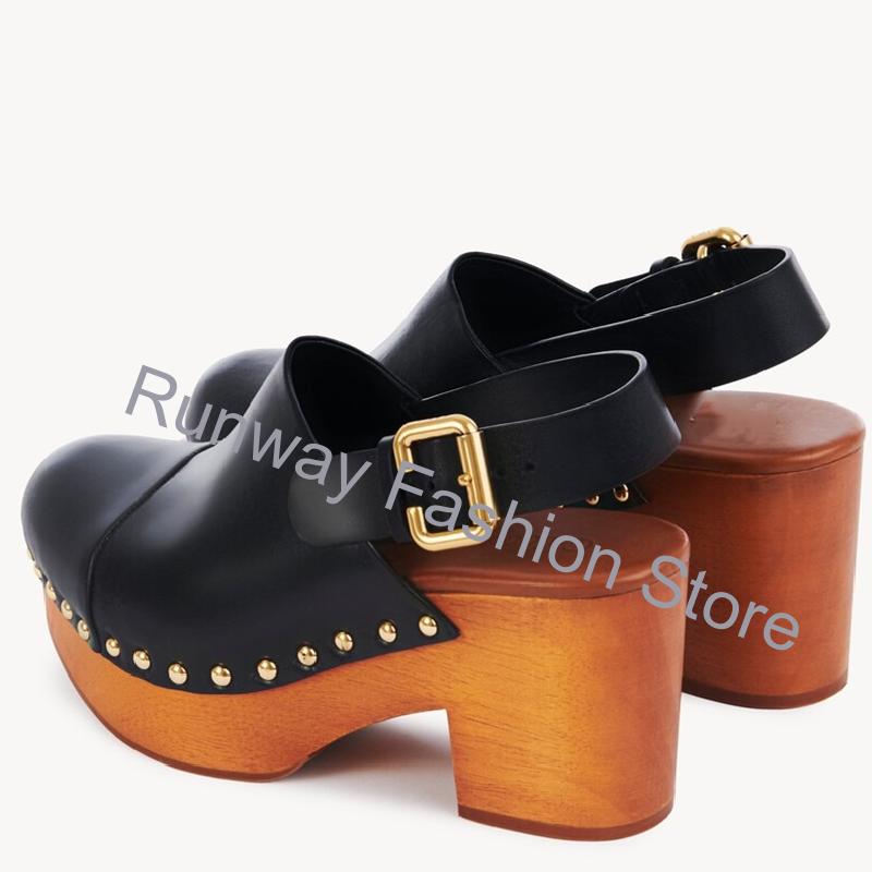 Chunky Wooden Wedge Mules Clog - огляд і ціна Geta Wooden Sandal